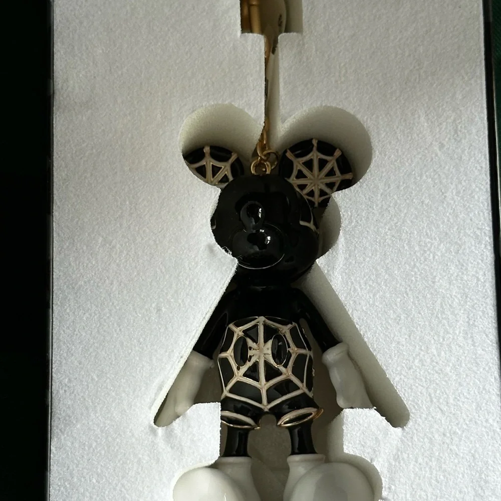 Disney X Baublebar Black Mickey Mouse Spiderweb Halloween Keychain Bag Charm
